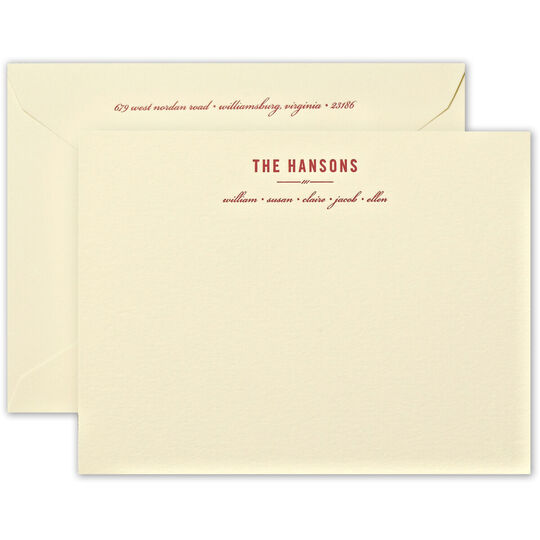 Letterpress Correspondence Cards with Decorative Rule